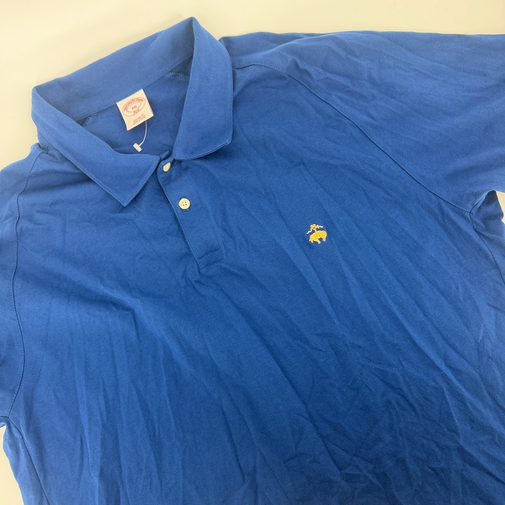 NWOT Brooks Brothers 346 Mens XXL Blue Cotton Short Sleeve Polo Shirt Original